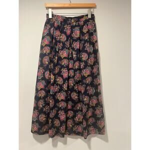 Vintage Jos. A.  Bank Midi Skirt Pink Floral Paisley Size 8 JL